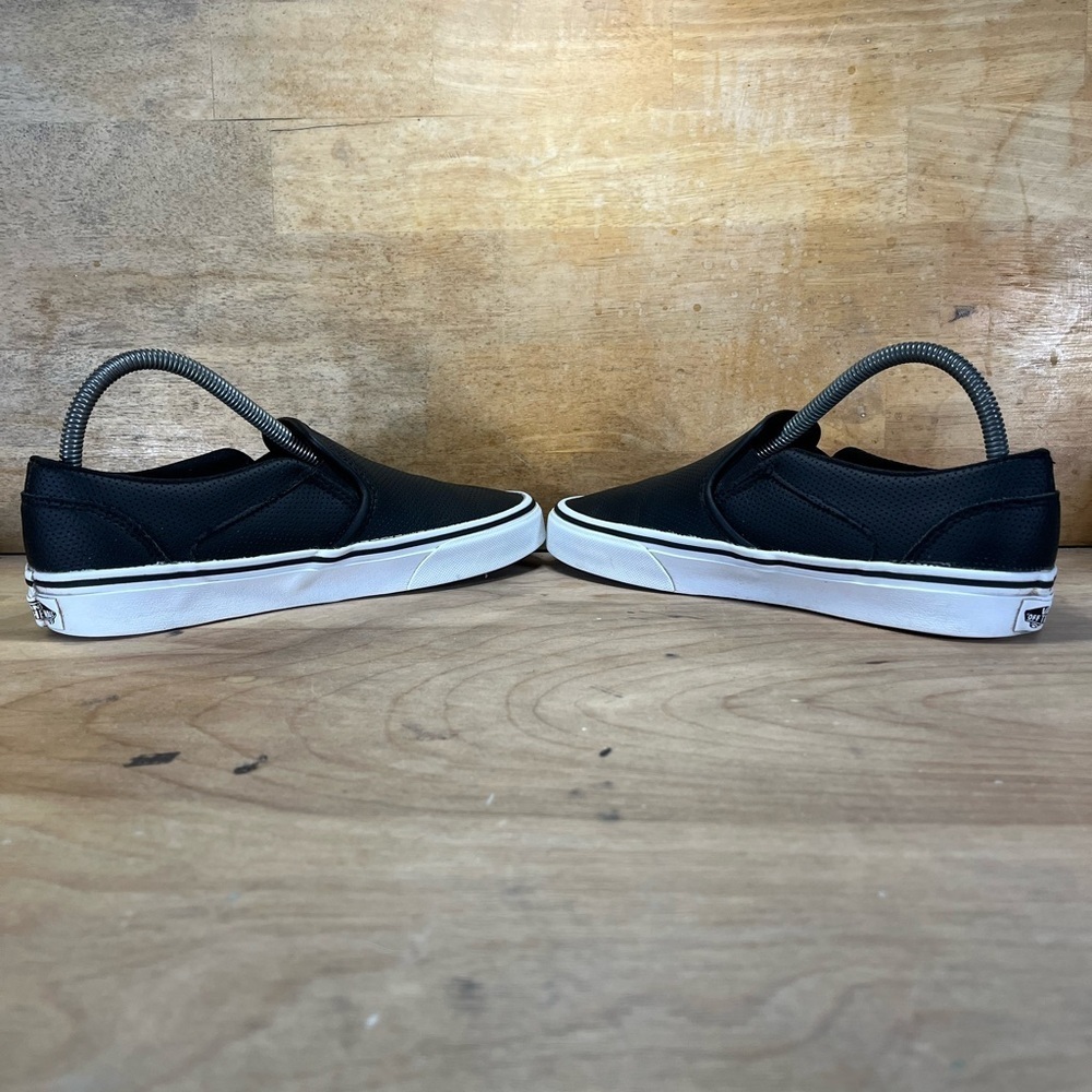 Vans Asher Perforated Womens Size 8 Slip On Shoes Sneakers Black - Picture 5 of 8